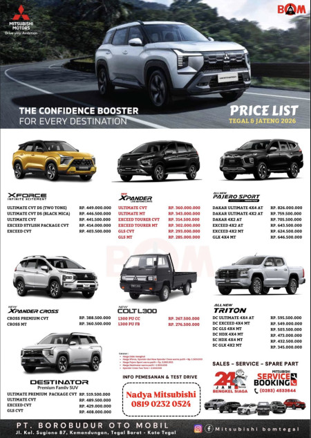 PRICELIST MITSUBISHI 2026
